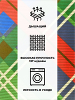 Пододеяльник Евро 200х220 Перкаль Хлопок Красно-зелёная клетка