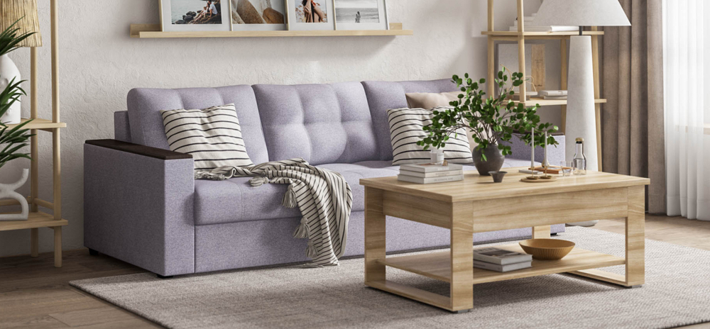 Диван Атланта НПБ 120 рогожка Мальмо платина