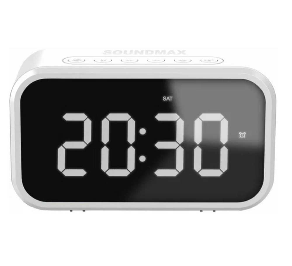 Радиочасы-будильник SOUNDMAX SM-1511 белое свечение