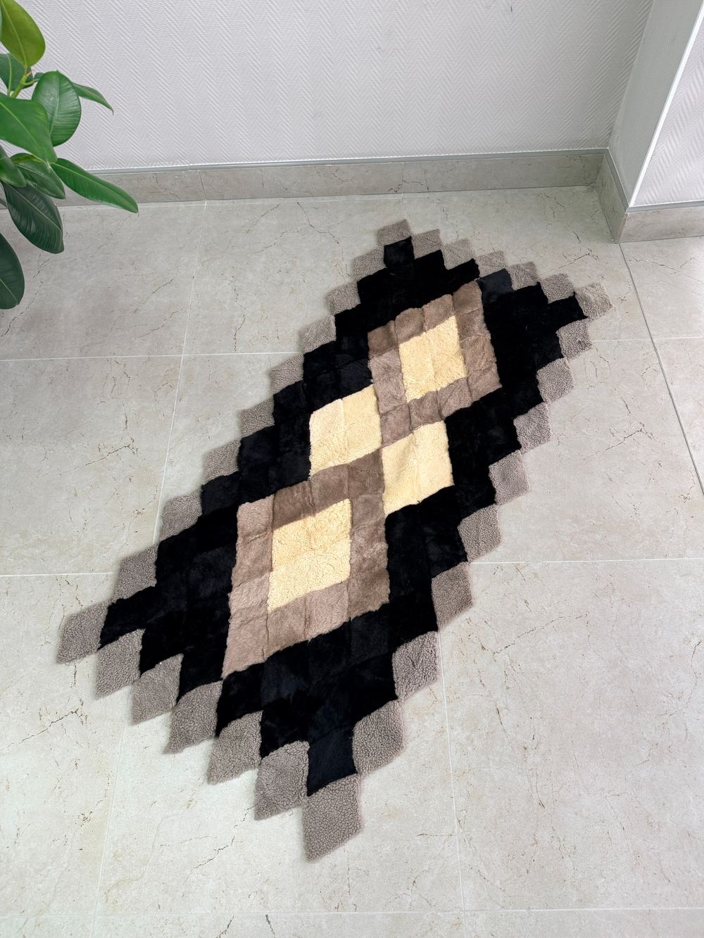 Меховой Коврик прикроватный накидка на кресло из овчины