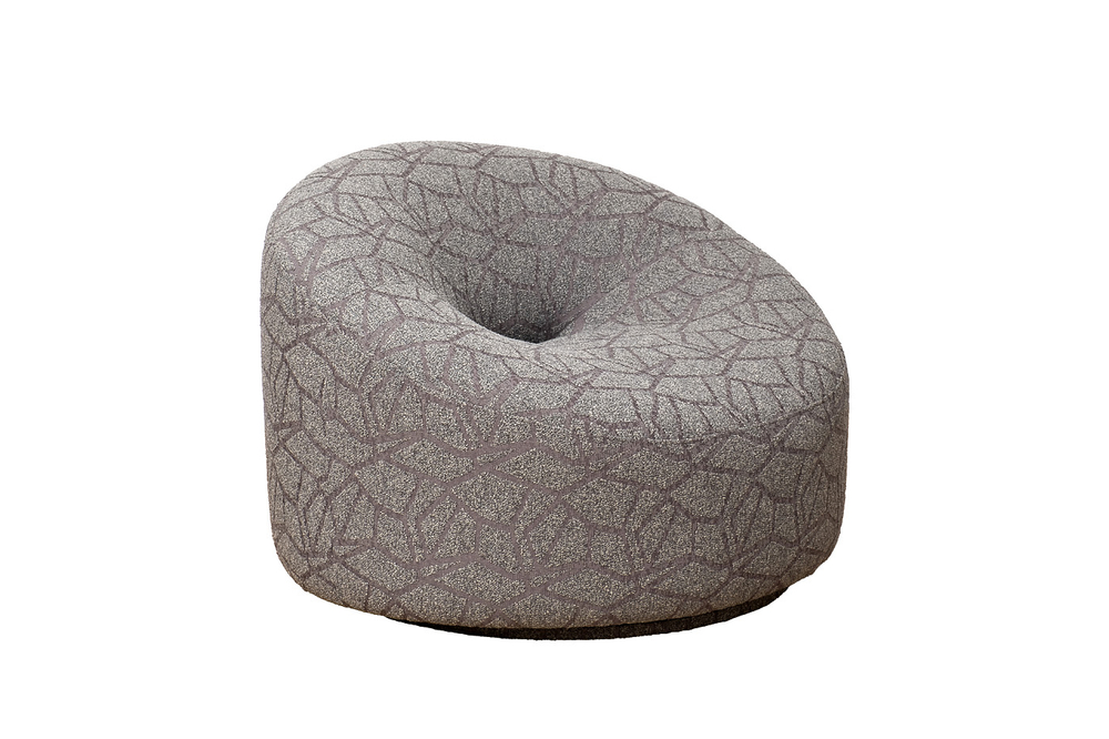 Кресло Garda Decor поворотное Луна (Luna) букле серый Buta5403-SER 98*90*69 см