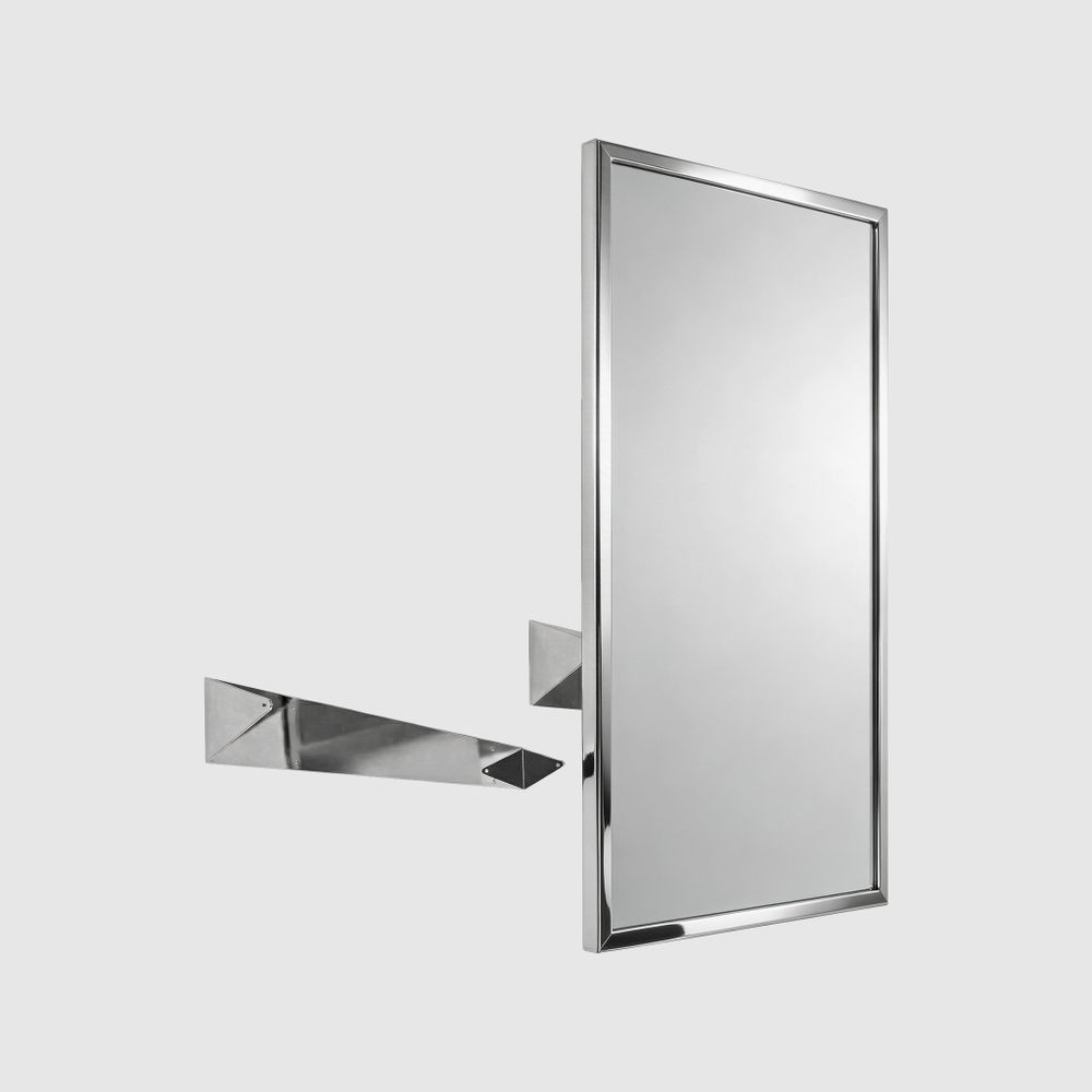 Зеркало настенное наклонное 800х600 мм нерж. сталь NOFER 08024.B глянцевый