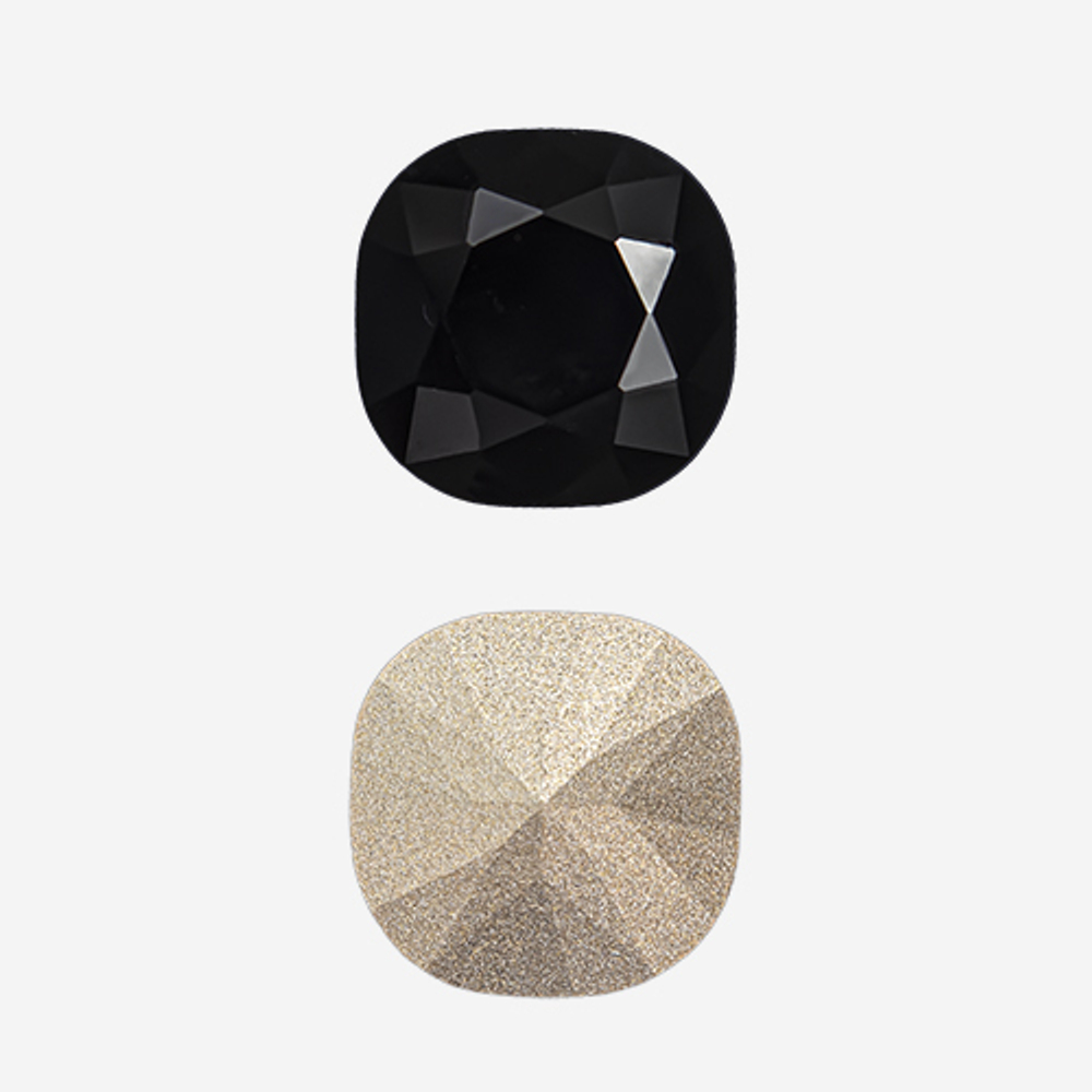 Кристалл Кушон (Сushion), оттенок "Jet", 12мм