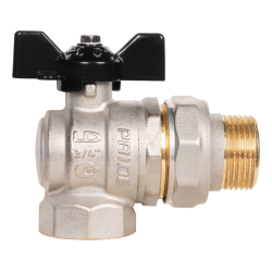 Кран шаровой латунный LD Pride 47.20.В-ГШ.У.Б Ду 20 Ру 40, угловой, вн-американка, (бабочка)