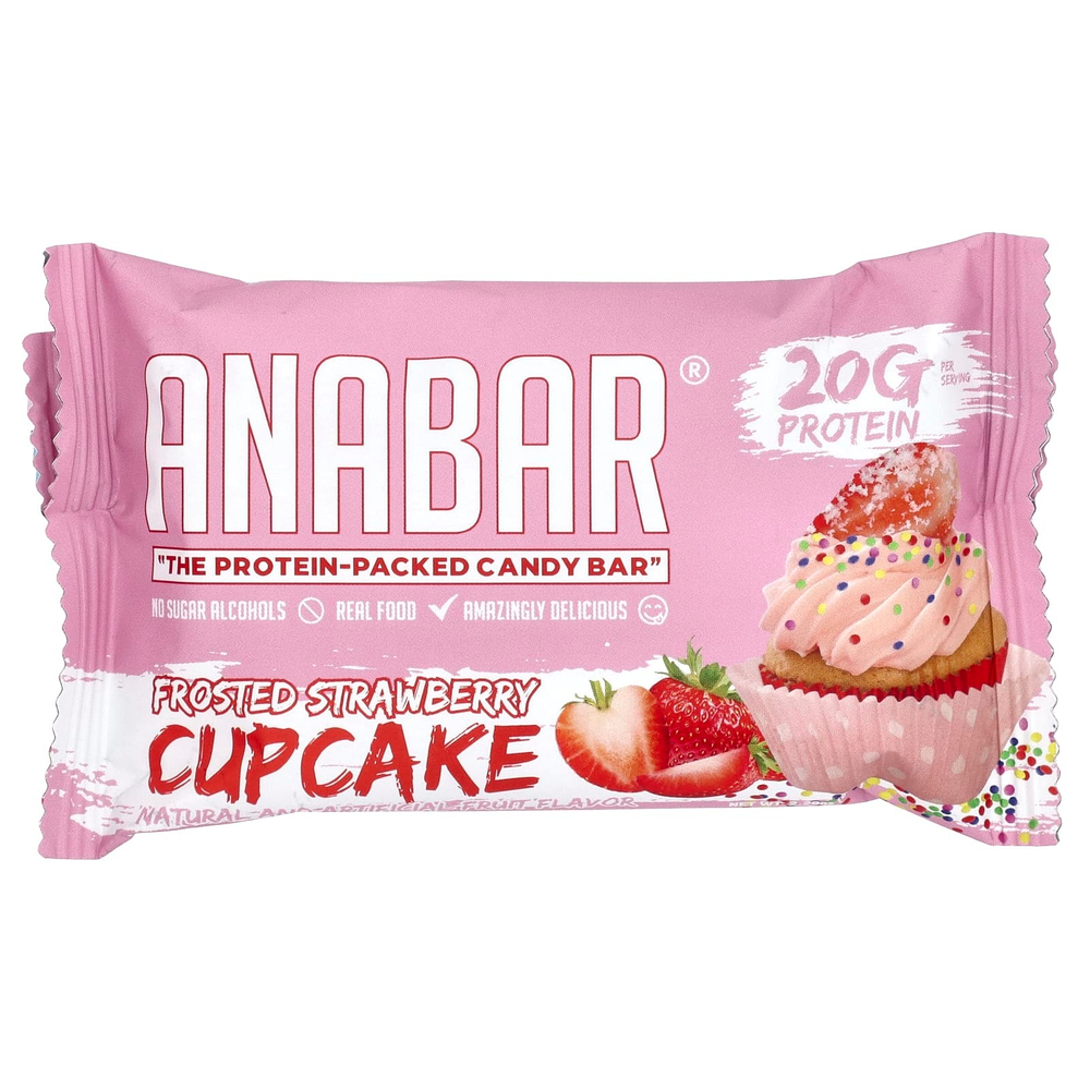 The Anabar, The Protein-Packed Candy Bar, матовый клубничный кекс, 12 батончиков по 65 г (2,29 унции)