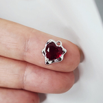 Сердце родий, красное, подвеска р-р 12.5мм, люкс фурнитура, штучно