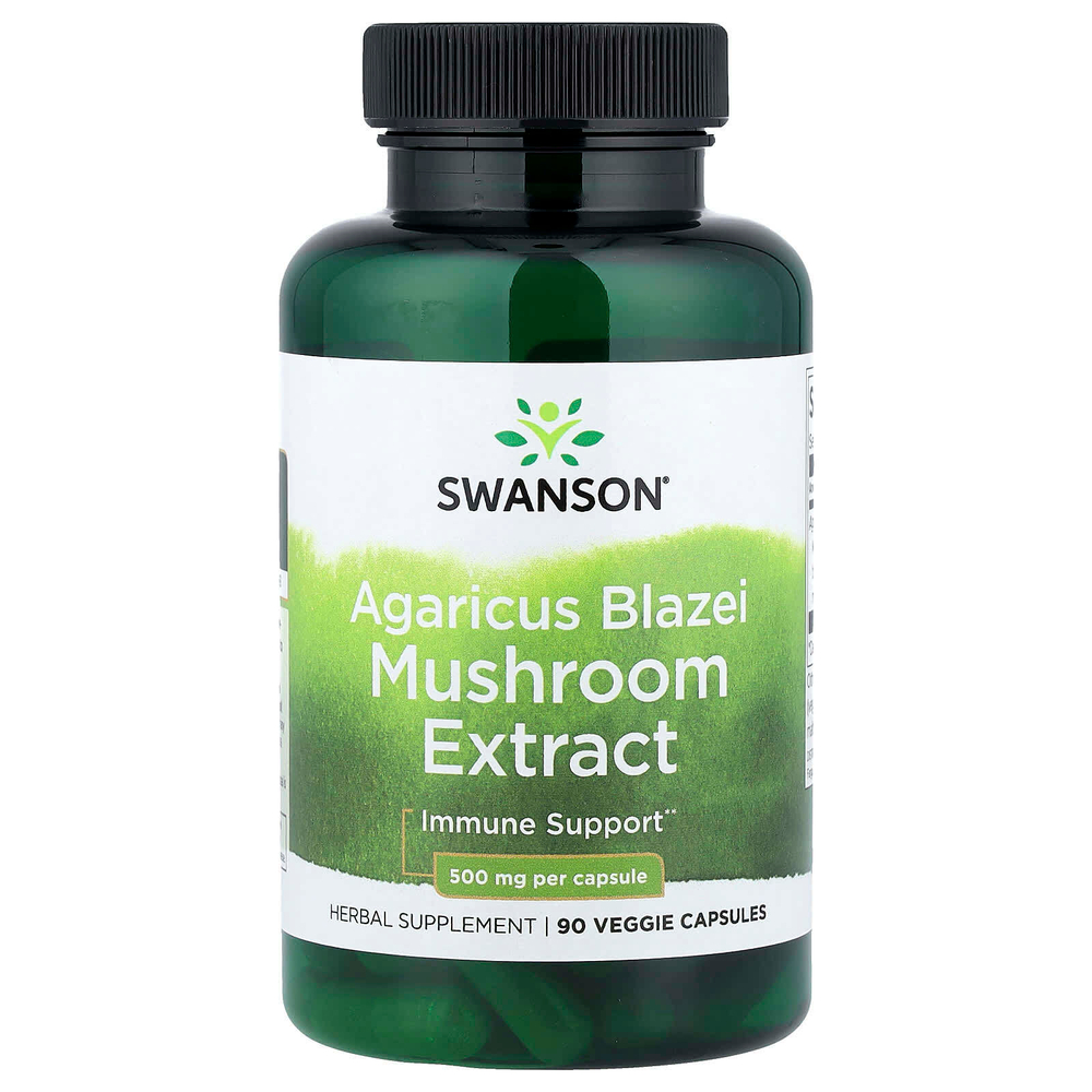 Swanson, экстракт гриба агарика бразильского (Agaricus blazei), 500 мг, 90 растительных капсул