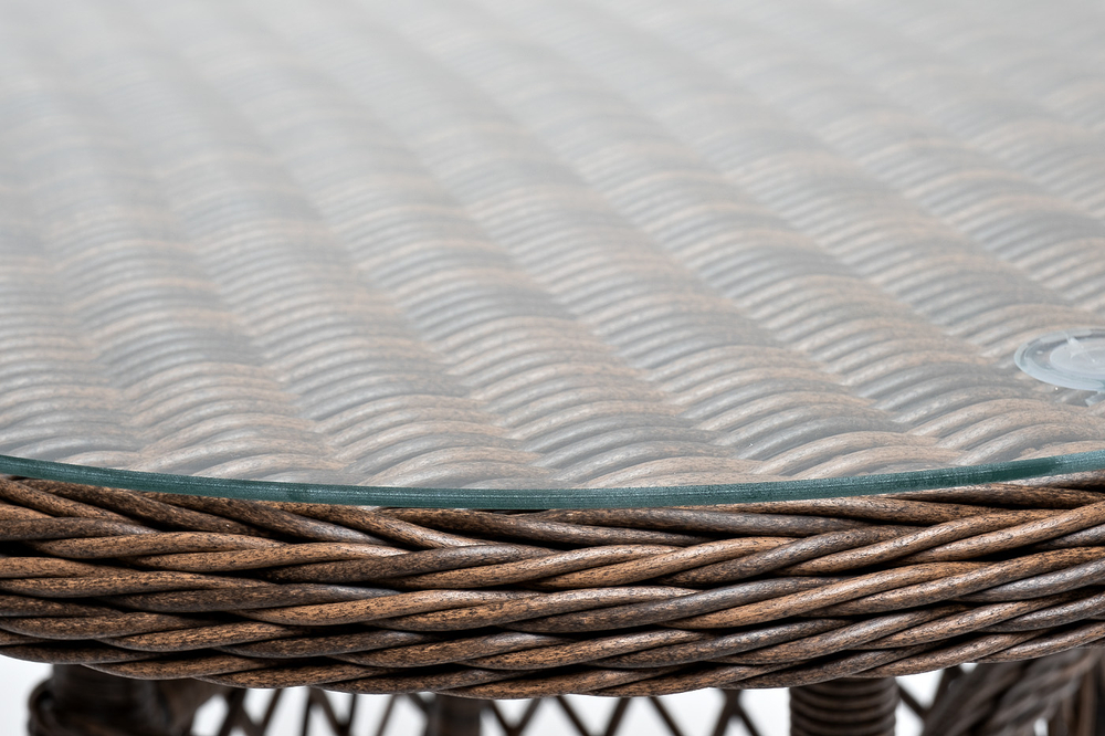 "Эспрессо" плетеный круглый стол, диаметр 80 см, цвет коричневый