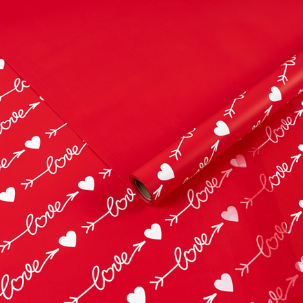 Пленка матовая "Любовь-это..." Красная 57см*10м