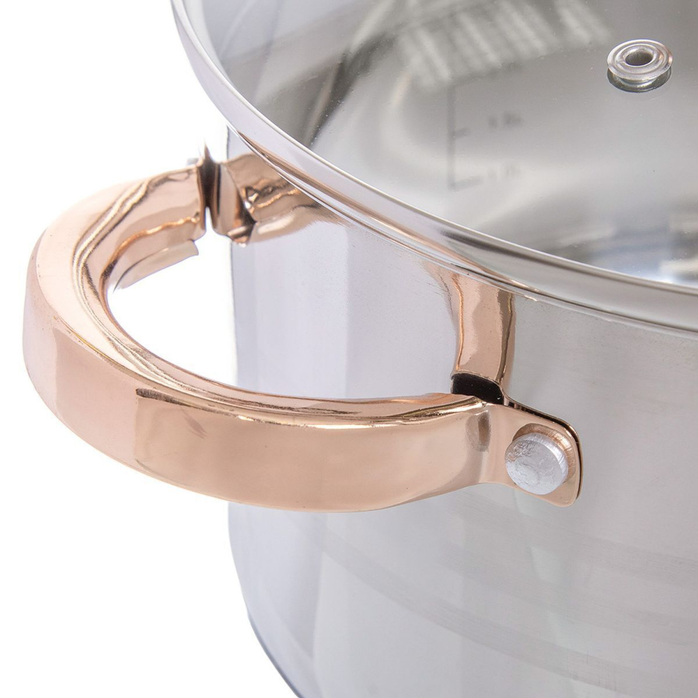 Кастрюля нерж, 4 л, с крыш, Daniks, Вена, SD-Т87-22, индукц