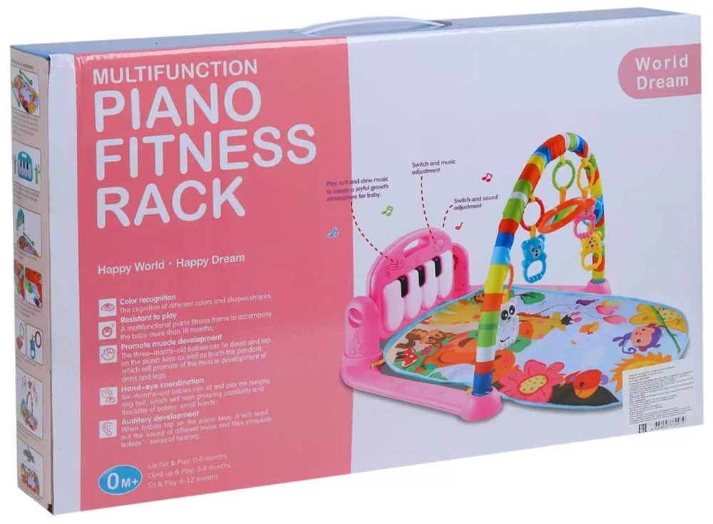 0333907/Детский мягкий развив. коврик овальной формы с муз.панелью, в/к 48*30*8 см/54