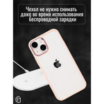 Чехол прозрачный с цветной рамкой iPhone 13 013141 Красный