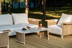 "Мальдивы" лаунж-зона из искусственного ротанга, цвет соломенный