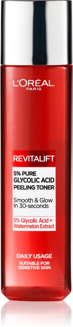 L’Oreal Paris Revitalift Glycolic peeling toner - отшелушивающий и очищающий тоник /   180  ml  / GTIN 3600524019679