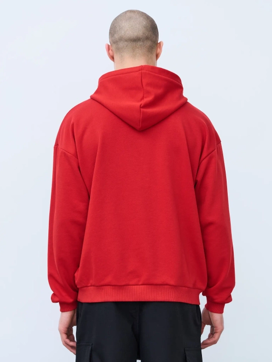 Худи оверсайз без начеса (красный)