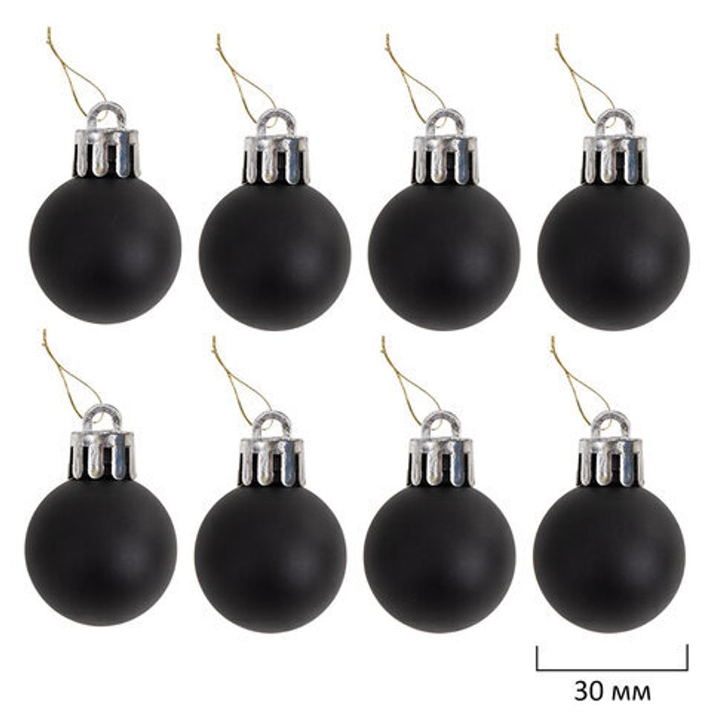 Шары новогодние ёлочные "Black&Gold", НАБОР 130 предметов, черный/золото, пластик, ЗОЛОТАЯ СКАЗКА, 592183