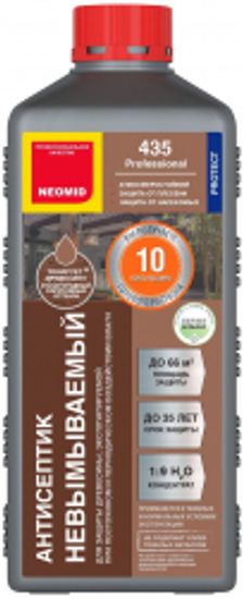 Неомид 435 ЭКО декоративный невымываемый антисептик (орех) 1 кг