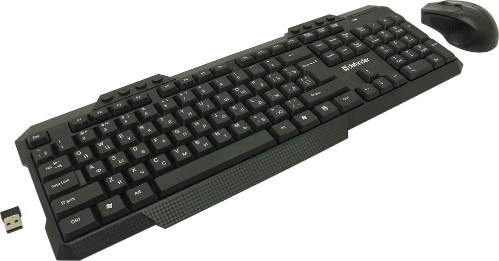 Клав+мышь беспров Defender Jakarta &lt;C-805&gt; Black (Кл-ра,М/Мед,USB,FM+Мышь 4кн,Roll,Optical,USB, FM)