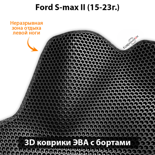 Передние автомобильные коврики ЭВА с бортами для Ford S-Max II (15-23г.)
