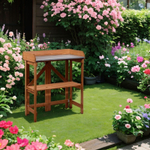 Садовый стол деревянный для сада и дачи с цинковой столешницей, для пересадки растений и цветов