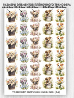 Трансфер для декупажа переводной рисунок для поверхностей зверушки мини 008