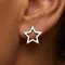 Серьги-пусеты Звезда из серебра 925 пробы, фото 1