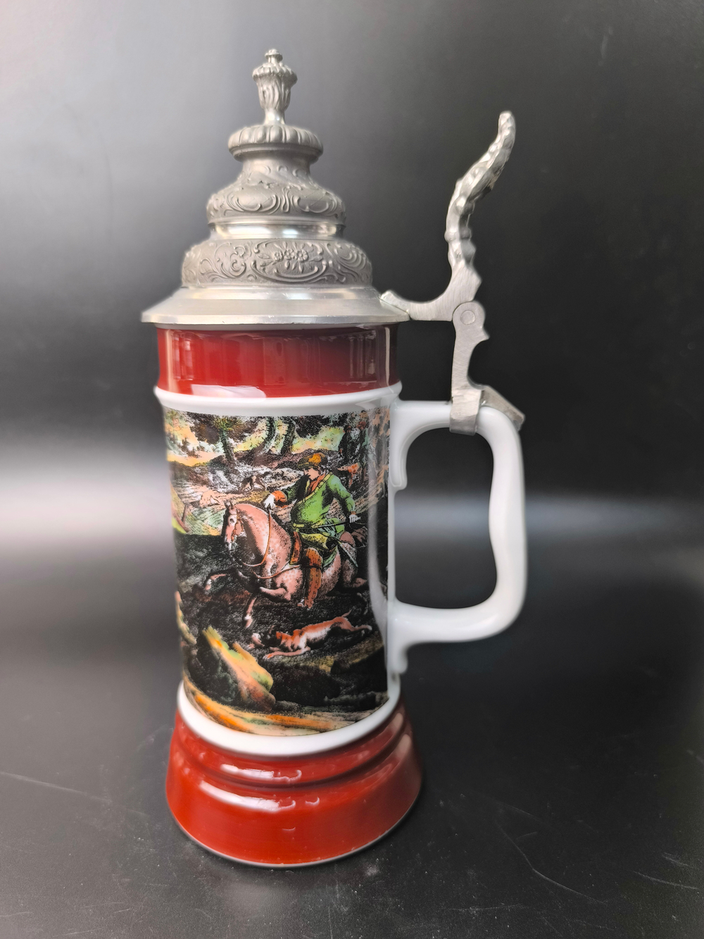 Кружка пивная (керамика с оловянной крышкой) Германия