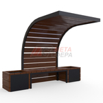 Навес Дуга с лавкой и цветочницами