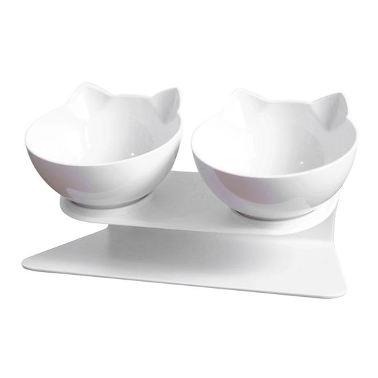 Двойная миска для кошки, с подставкой