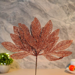 Украшение новогоднее "Ветка Сказочный листопад" 25см, янтарь