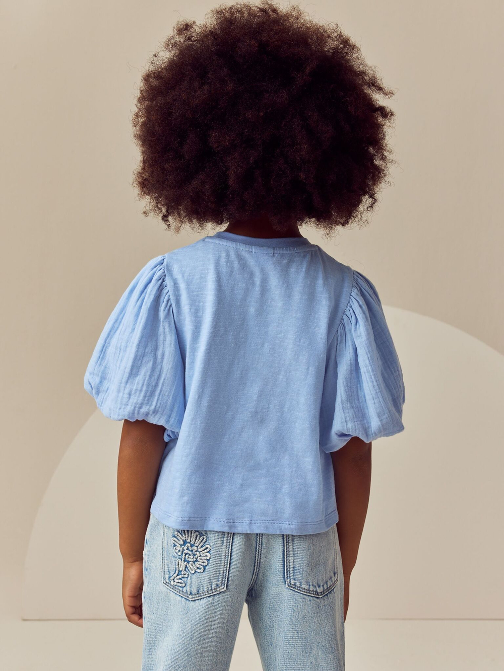 Блуза с вышивкой для девочки Next E64-973, Голубой