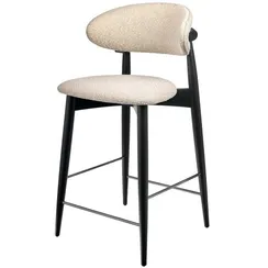 Полубарный стул Mod, черный, бежевое букле