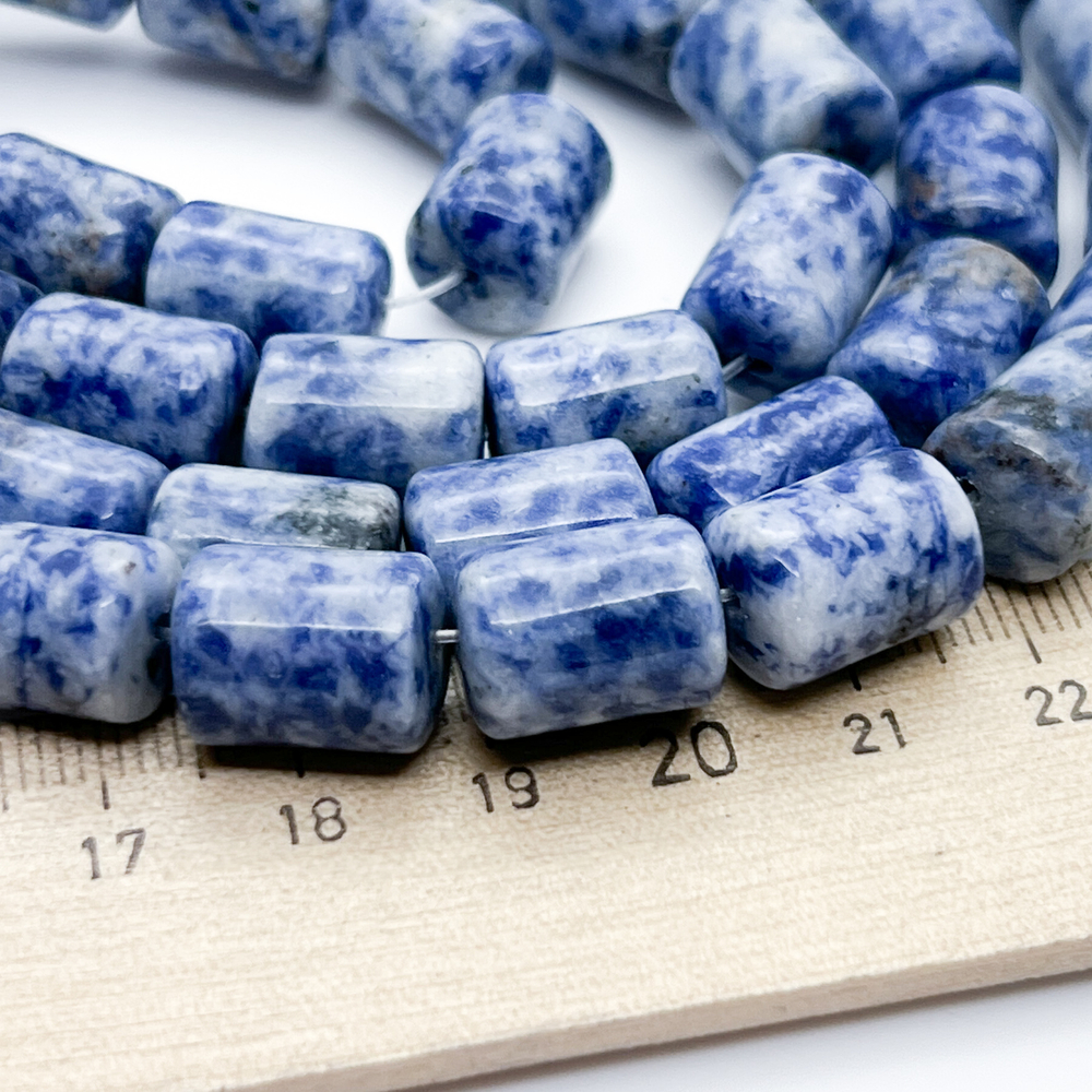 Содалит бусины, размер около 13,5*10 мм, цена за набор 6 шт