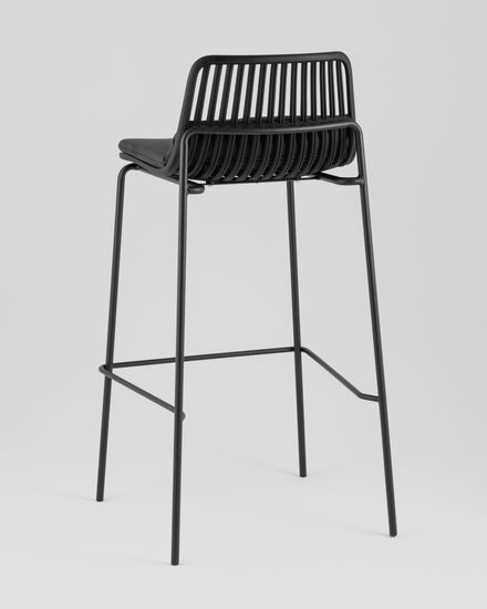 Стул барный Spain с подушкой чёрный