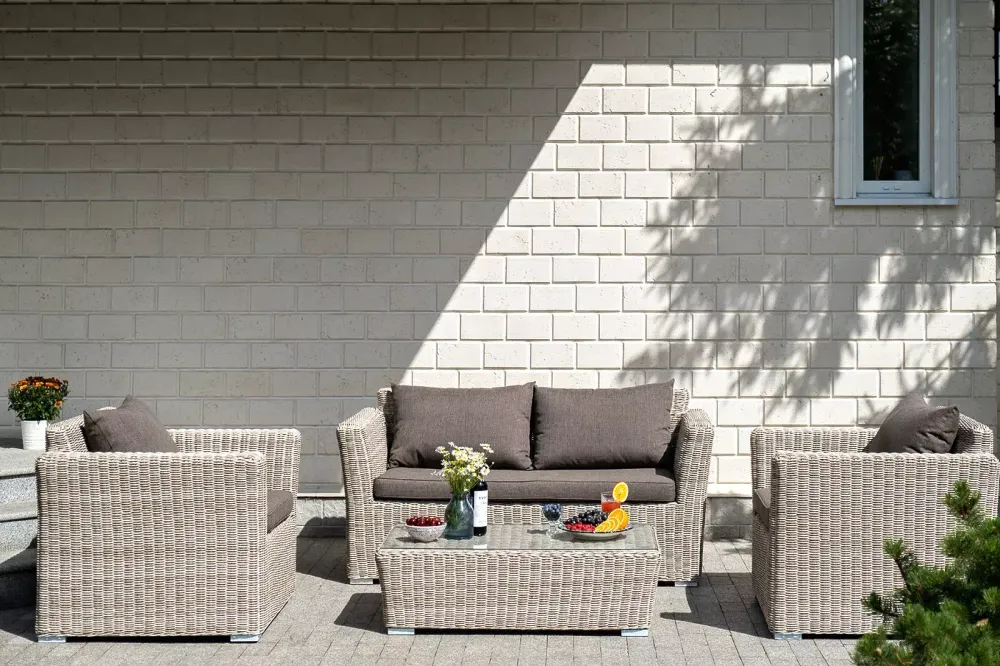 "Капучино" журнальный столик из искусственного ротанга, цвет бежевый