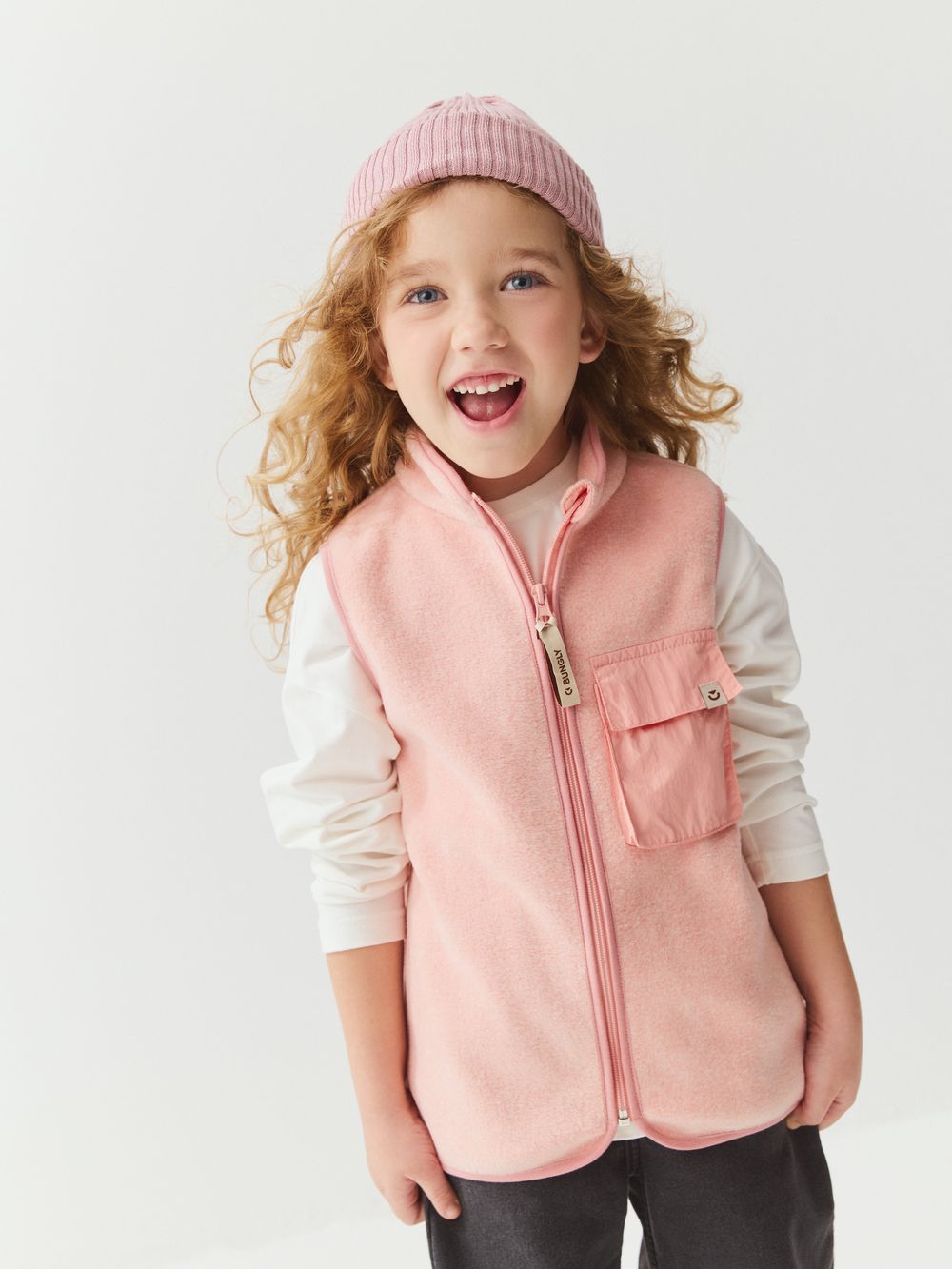 Жилет флисовый "Розовый меланж"