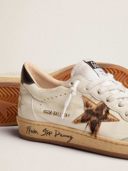 Ball Star with leopard print pony skin star and black heel tab