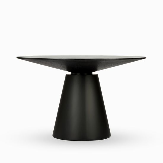 Обеденный стол Glo диаметр 120 ножка сталь, столешница черное дерево