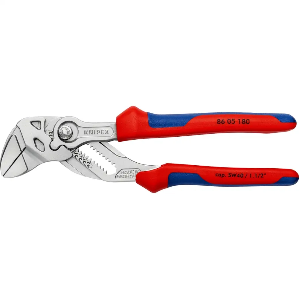 Клещи переставные-гаечный ключ хромированные 180 мм Knipex 86 05 180 SB