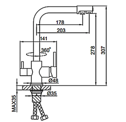 Смеситель Кухня FRUD 43053-8