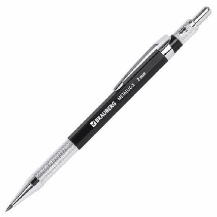 Карандаш механический цанговый Brauberg Metallic X-20, 2мм, метал.