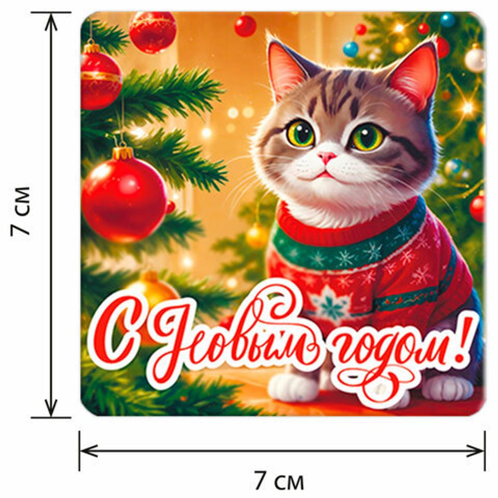 Магниты новогодние (1 шт.) 7х7см, "Хмаs Time", 36 дизайнов ассорти, ЗОЛОТАЯ СКАЗКА, 592584