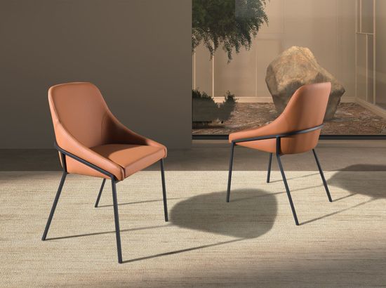 Стул 4161 из оранжевой экокожи Испания 