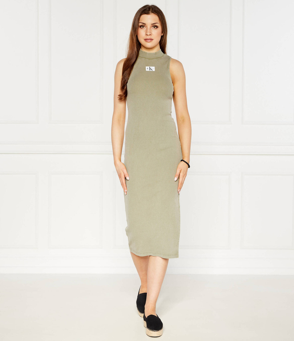 Платье WASHED RIB LABEL CALVIN KLEIN JEANS - зеленый(J20J223052)