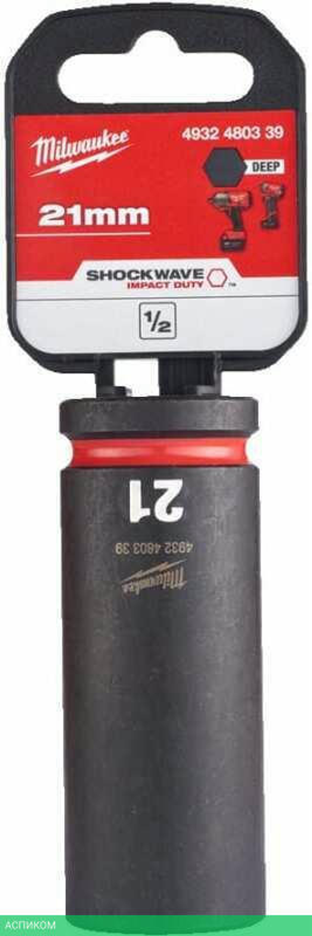 Головка ударная Milwaukee Shockwave 1/2" 21мм (4932480339)