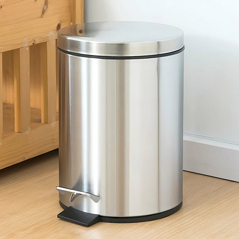 Ведро для мусора 12л нерж с педалью, автомат