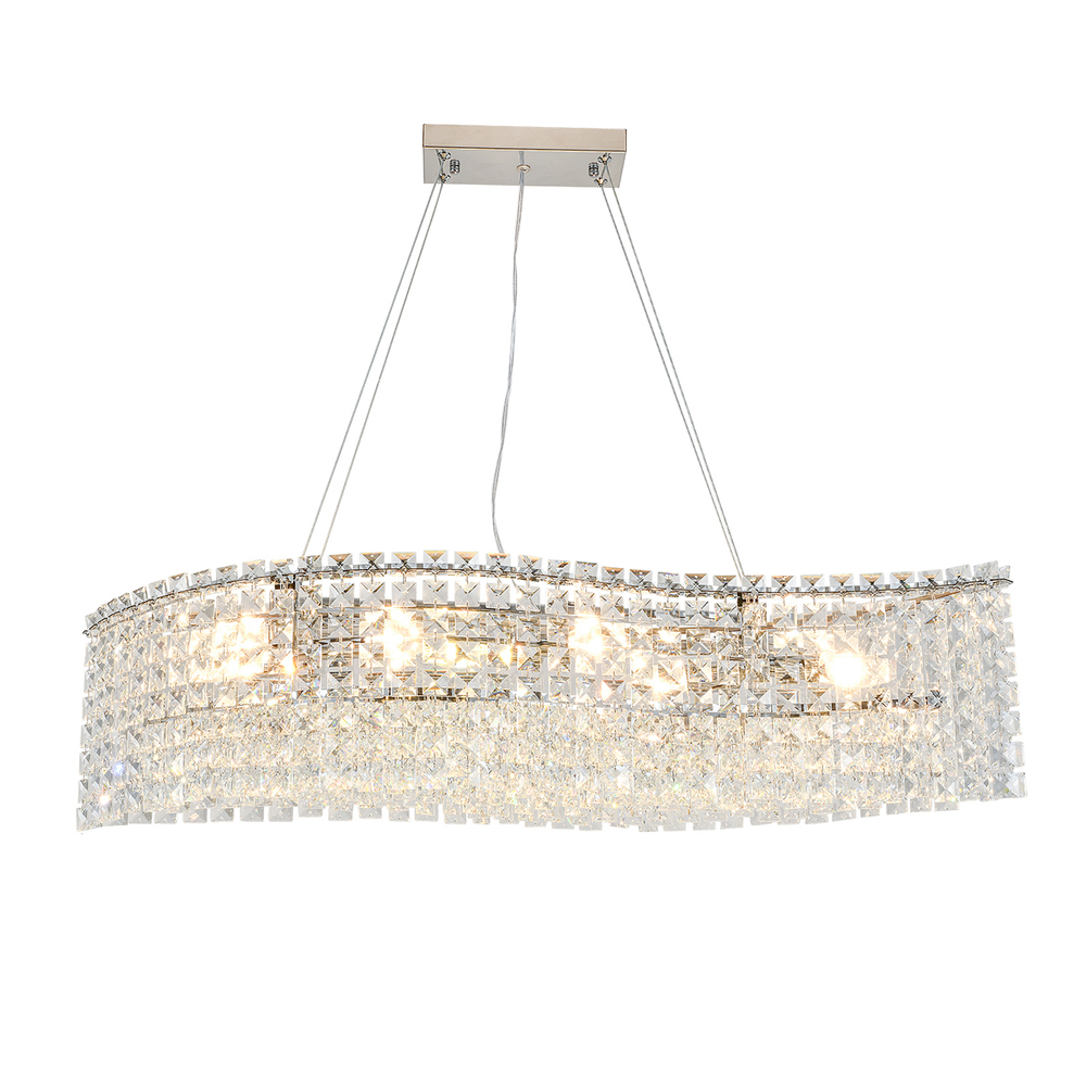 Подвесной светильник 6x40Вт E14, металл/хрусталь, хром