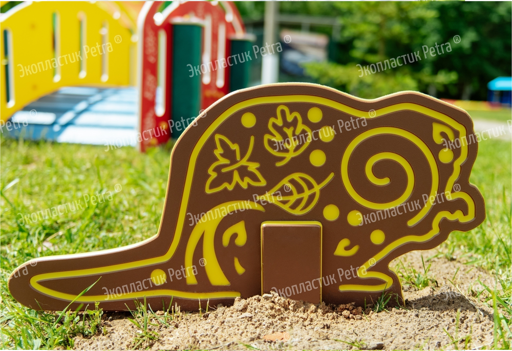 Уличный двусторонний модуль с сенсорными элементами Тактильный топиарий Животные леса