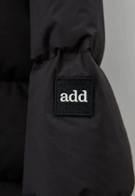 Парка (пух) с капюшоном ADD Черный/На капюшоне: белый логотип Мальчик