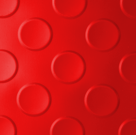 Рулонное резиновое покрытие "КОМФОРТ" - МОНЕТКА, ширина 1,5 м, красный, рулон 10м